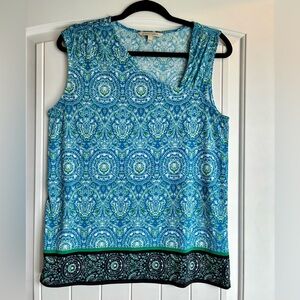 41 Hawthorn Teal and Navy Mandala Tank Top